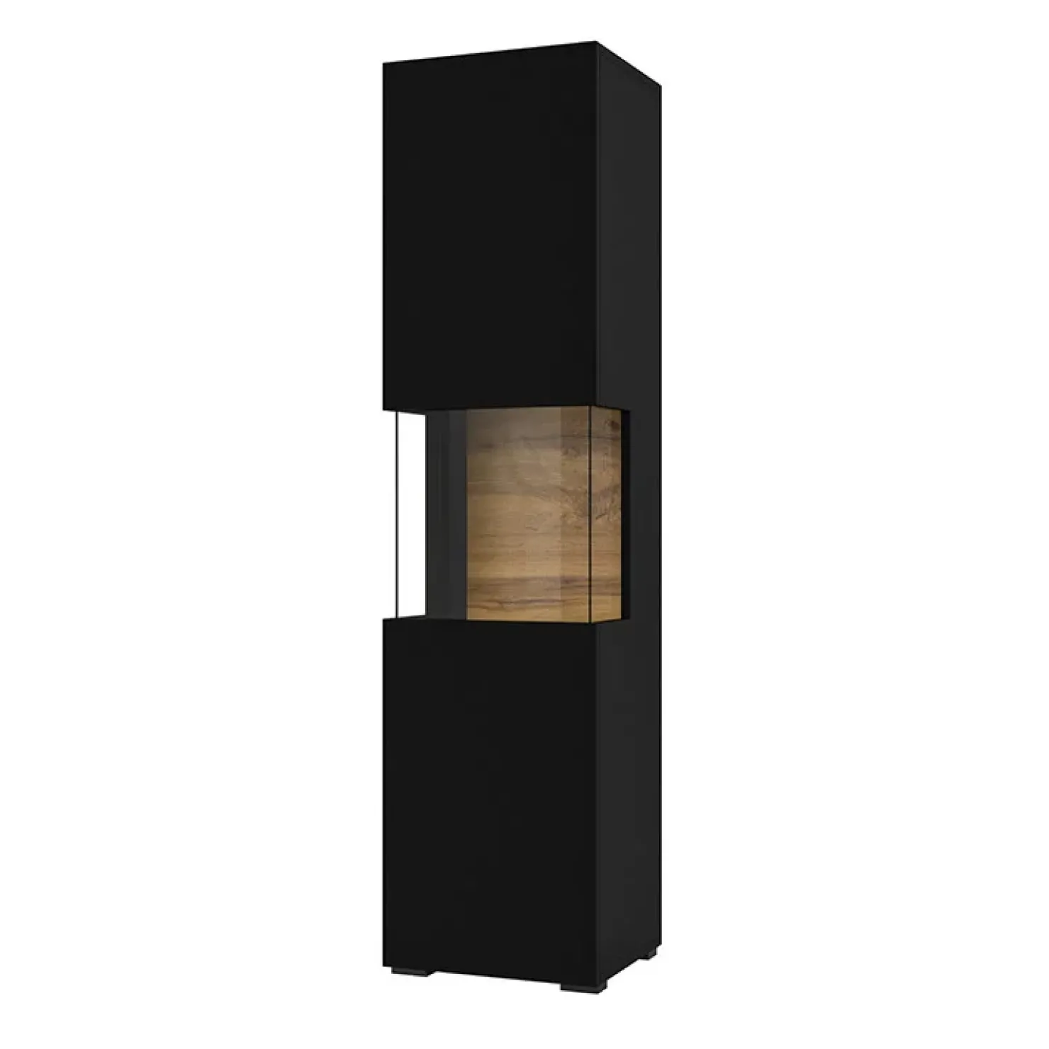 Garnero Arredamenti Parete attrezzata 226x140h cm nero rovere Fusion 1 Nero Opaco Hot