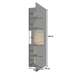 Garnero Arredamenti Parete attrezzata 226x140h cm nero rovere Fusion 1 Nero Opaco Hot