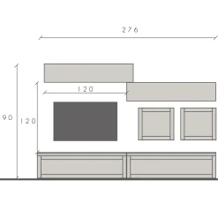 Garnero Arredamenti Parete attrezzata 276x190h cm rovere scuro tortora Sunset 1 Hot