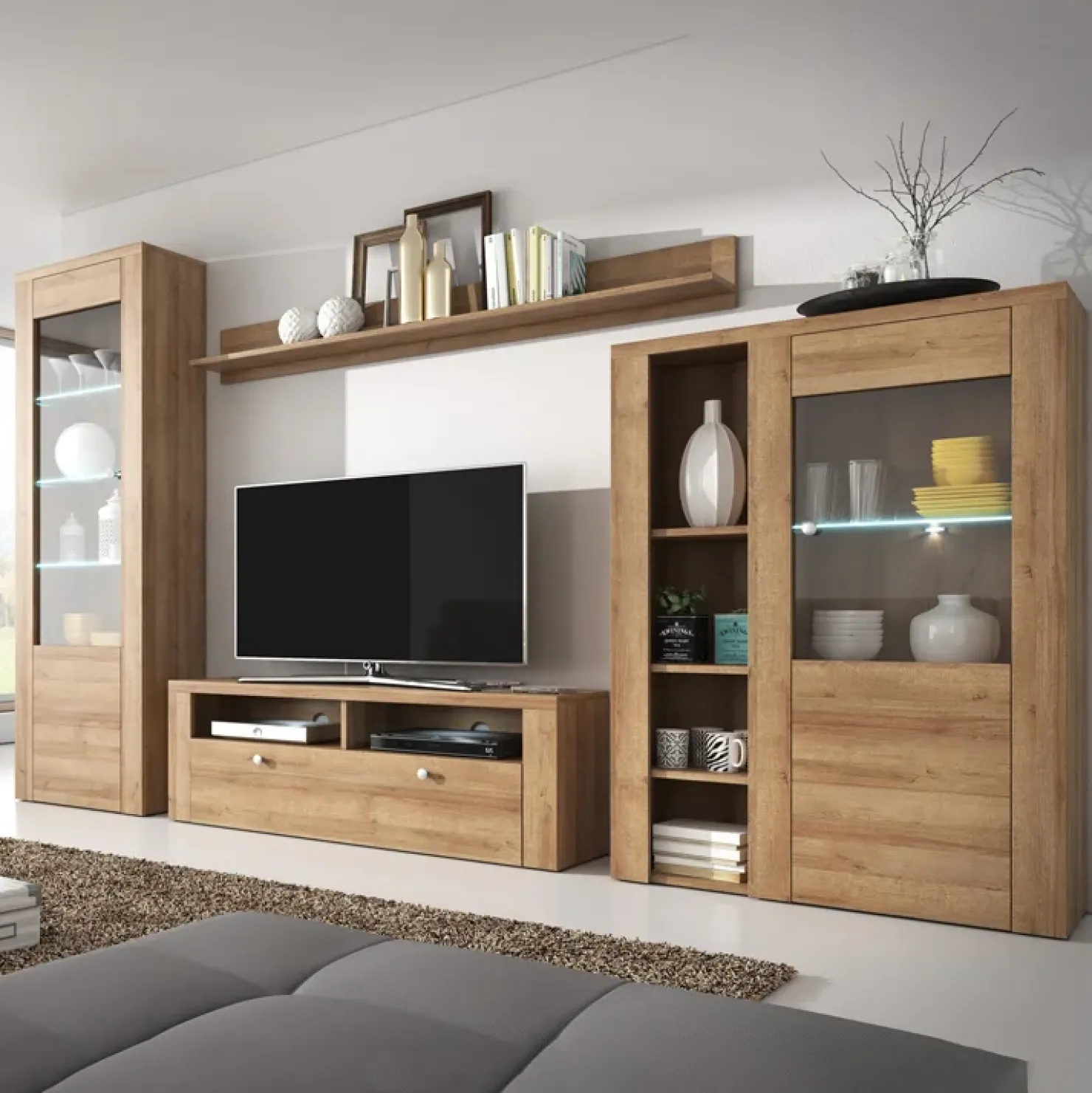 Garnero Arredamenti Parete attrezzata 325x206h cm Paloma 2 Rovere Sale