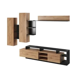 Garnero Arredamenti Parete attrezzata 260x190h cm rovere antracite Blob Rovere - Antracite Online