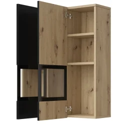 Garnero Arredamenti Parete attrezzata 270x176h cm rovere chiaro nero Emotion Gihome® Rovere - Nero opaco Online