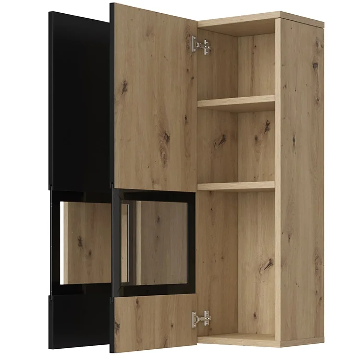 Garnero Arredamenti Parete attrezzata 270x176h cm rovere chiaro nero Emotion Gihome® Rovere - Nero opaco Online