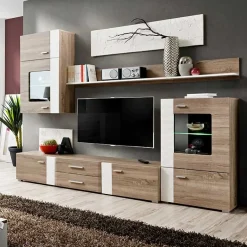 Garnero Arredamenti Parete attrezzata 240x190h cm rovere bianco lucido Mexico Gihome® Clearance