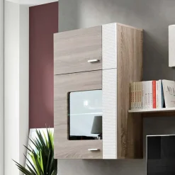 Garnero Arredamenti Parete attrezzata 240x190h cm rovere bianco lucido Mexico Gihome® Clearance