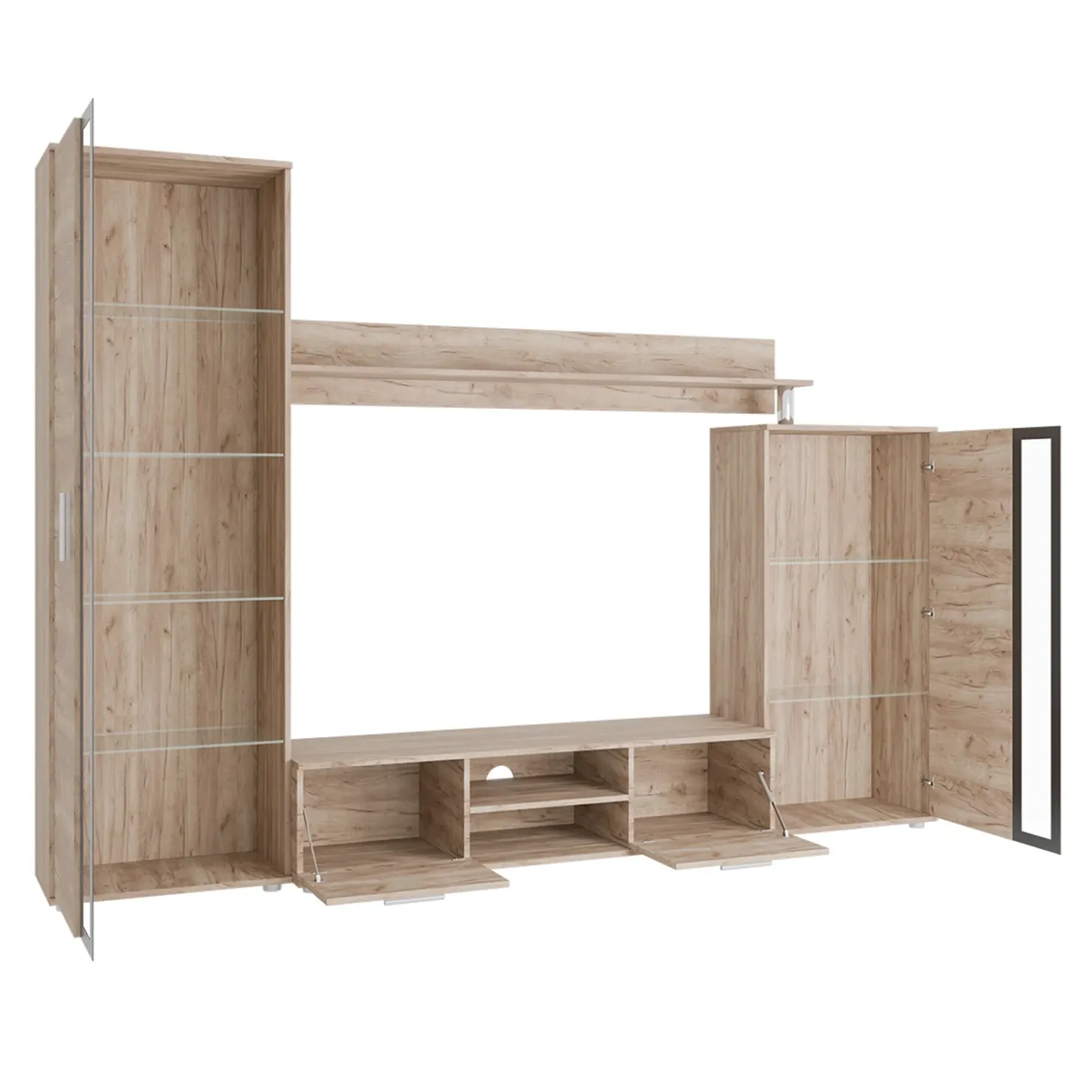 Garnero Arredamenti Parete attrezzata 256x182h cm country grigio nero Newcastle Rovere Hot