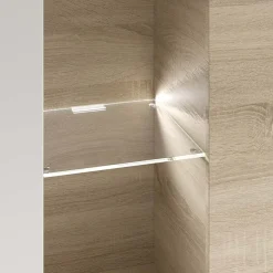 Garnero Arredamenti Parete attrezzata 260x185h cm soggiorno rovere bianco lucido Gary Hot