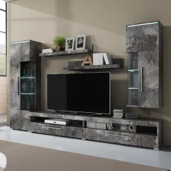 Garnero Arredamenti Parete attrezzata 275x175h cm soggiorno Frisk Ossido Outlet