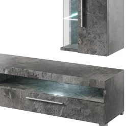 Garnero Arredamenti Parete attrezzata 275x175h cm soggiorno Frisk Ossido Outlet