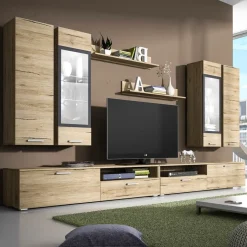 Garnero Arredamenti Parete attrezzata 280x190h cm soggiorno rovere nero Glamour Gihome® Best