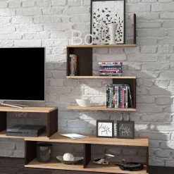 Garnero Arredamenti Parete attrezzata 180x165h cm soggiorno rovere chiaro e scuro Jessica Clearance