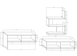 Garnero Arredamenti Parete attrezzata 180x165h cm soggiorno rovere chiaro e scuro Jessica Clearance