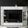 Garnero Arredamenti Parete attrezzata 257x187h cm soggiorno bianco lucido cemento Steppi 3 Outlet