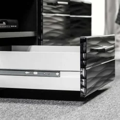 Garnero Arredamenti Parete attrezzata 260x150h cm soggiorno moderna nero opaco-lucido Dana Gihome® Clearance