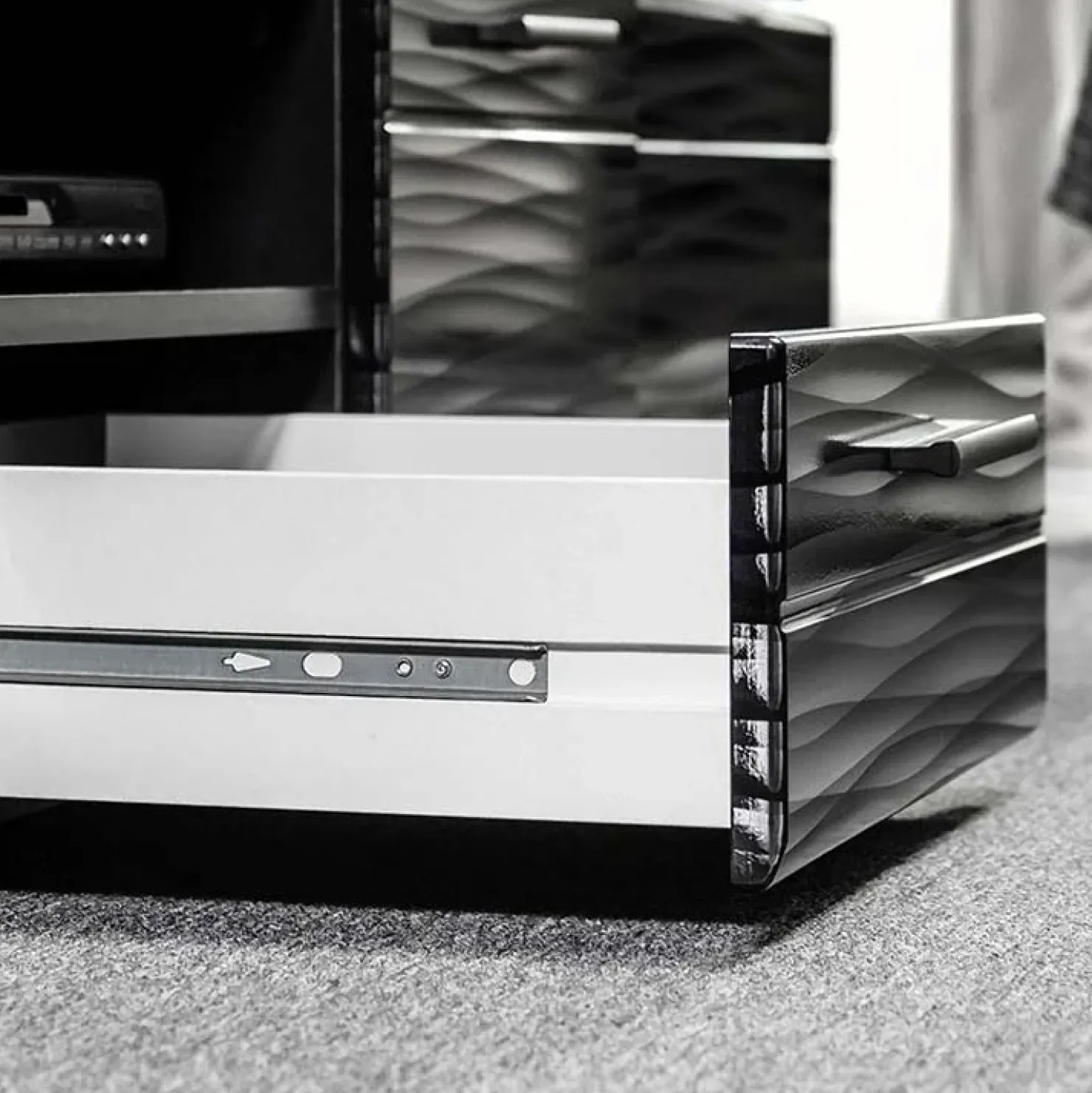 Garnero Arredamenti Parete attrezzata 260x150h cm soggiorno moderna nero opaco-lucido Dana Gihome® Clearance