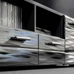 Garnero Arredamenti Parete attrezzata 260x150h cm soggiorno moderna nero opaco-lucido Dana Gihome® Clearance