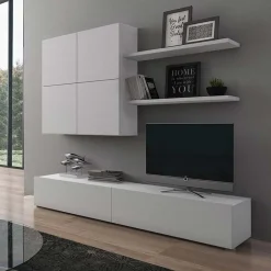 Garnero Arredamenti Parete attrezzata 200x244h cm soggiorno Euphoria Bianco Frassinato Best