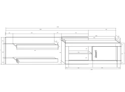 Garnero Arredamenti Parete attrezzata 240x210h cm soggiorno bianco opaco nero lucido Susan Gihome® Bianco Opaco - Nero Lucido