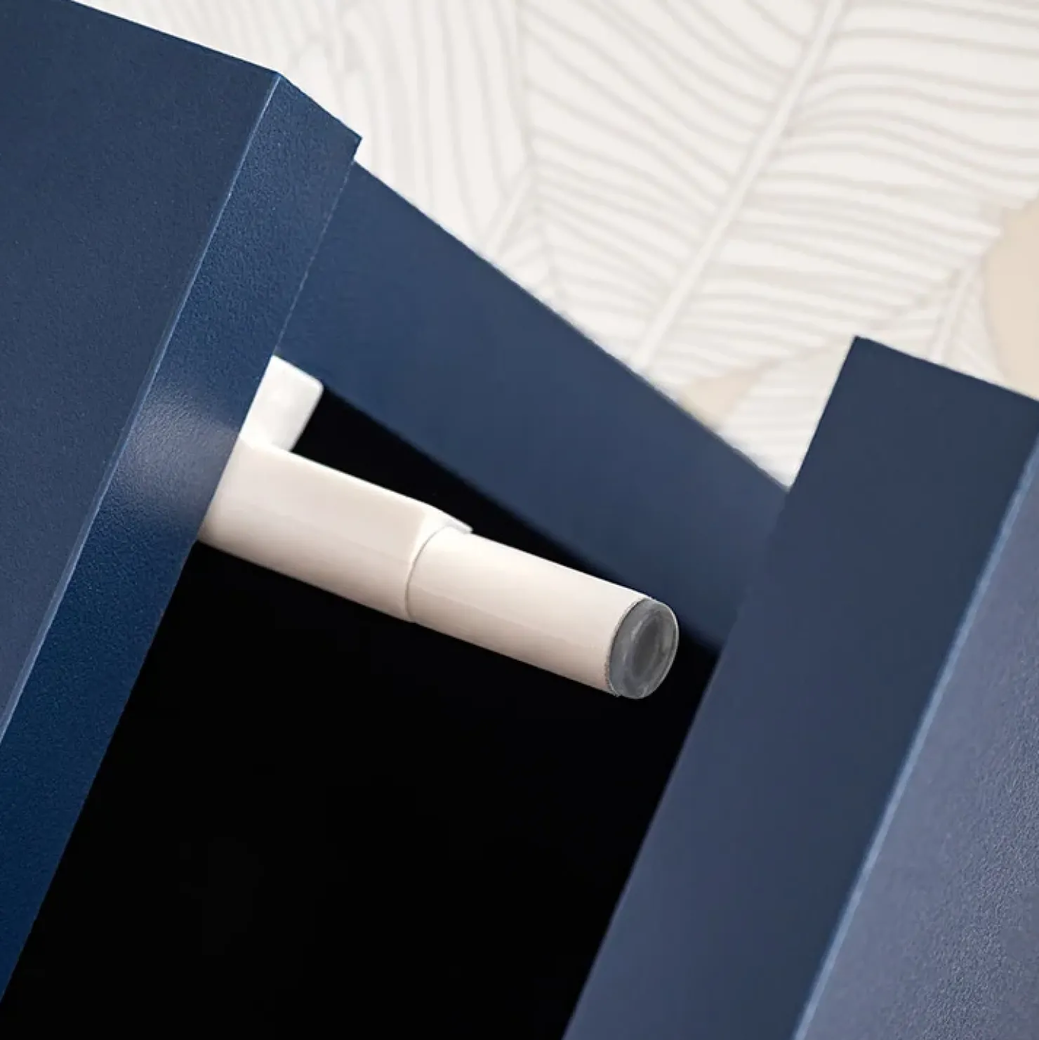 Garnero Arredamenti Parete attrezzata 210x162h cm soggiorno con led blu scuro rovere Feola Clearance