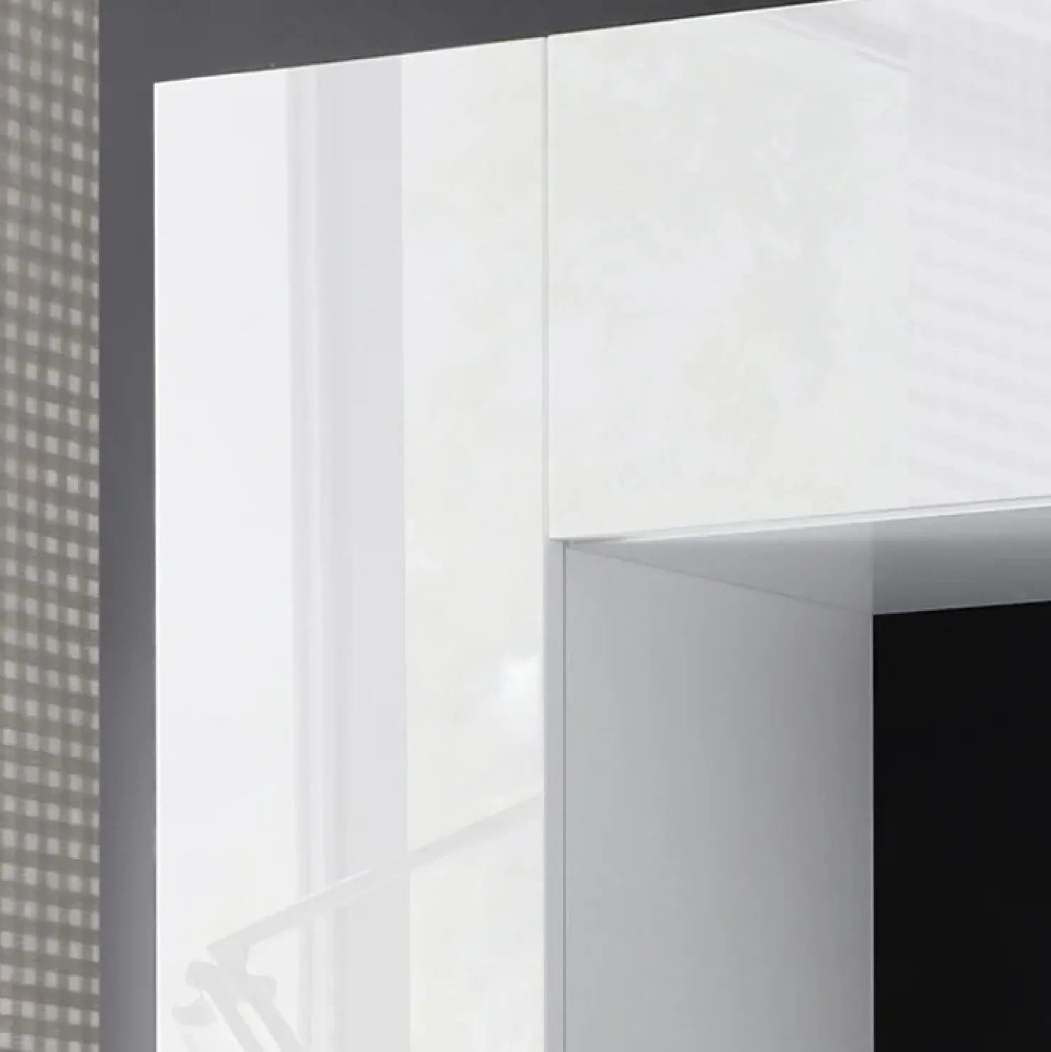 Garnero Arredamenti Parete attrezzata 248x175h cm soggiorno bianco lucido cemento Steppi 5 Bianco Lucido - Cemento