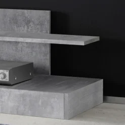 Garnero Arredamenti Parete attrezzata 248x175h cm soggiorno bianco lucido cemento Steppi 5 Bianco Lucido - Cemento