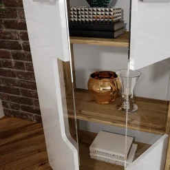 Garnero Arredamenti Parete attrezzata 280x185h cm soggiorno bianco lucido rovere Wall Sale