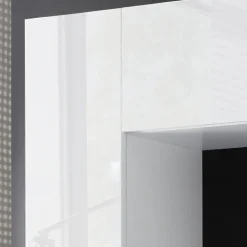 Garnero Arredamenti Parete attrezzata 248x175h cm soggiorno Steppi 5 Bianco Lucido