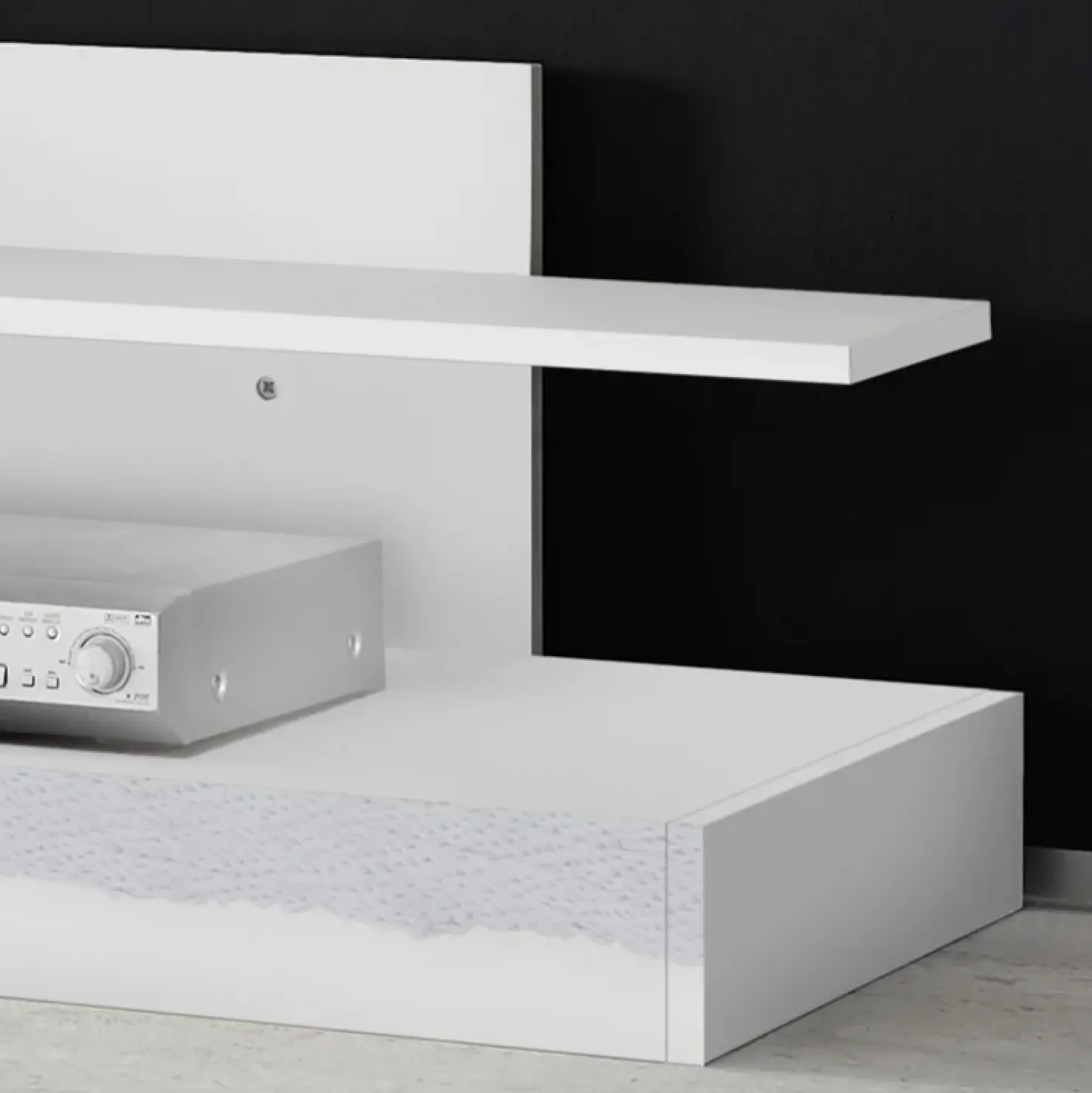 Garnero Arredamenti Parete attrezzata 248x175h cm soggiorno Steppi 5 Bianco Lucido