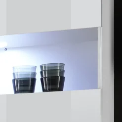 Garnero Arredamenti Parete attrezzata 248x175h cm soggiorno Steppi 5 Bianco Lucido