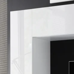 Garnero Arredamenti Parete attrezzata 248x175h cm soggiorno Steppi 5 Bianco Lucido