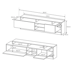 Garnero Arredamenti Parete attrezzata 260x190h cm soggiorno moderna rovere bianco opaco Blob Rovere - Bianco opaco Sale