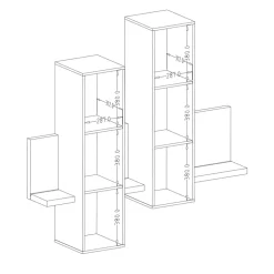 Garnero Arredamenti Parete attrezzata 219x205h cm soggiorno Megan Gihome® Nero Opaco Best