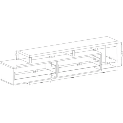 Garnero Arredamenti Parete attrezzata 219x205h cm soggiorno Megan Gihome® Nero Opaco Best