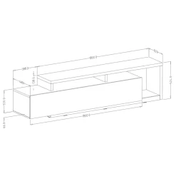 Garnero Arredamenti Parete attrezzata 219x205h cm soggiorno Megan Gihome® Nero Opaco Best