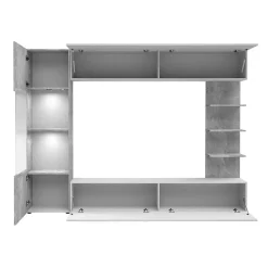 Garnero Arredamenti Parete attrezzata 250x187h cm soggiorno bianco effetto pietra Gracia Outlet