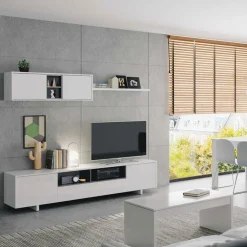 Garnero Arredamenti Parete attrezzata 200x145h cm soggiorno bianco antracite Belle Hot