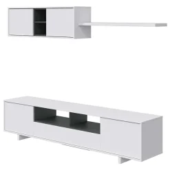 Garnero Arredamenti Parete attrezzata 200x145h cm soggiorno bianco antracite Belle Hot