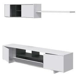 Garnero Arredamenti Parete attrezzata 200x145h cm soggiorno bianco antracite Belle Hot