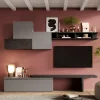 Garnero Arredamenti Parete attrezzata 276x200h cm salvaspazio grigio scuro antracite Sunset 15 Outlet