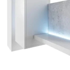 Garnero Arredamenti Parete attrezzata 219x205h cm soggiorno bianco opaco Megan Gihome® Bianco Opaco - Cemento Best