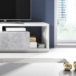 Garnero Arredamenti Parete attrezzata 219x205h cm soggiorno bianco opaco Megan Gihome® Bianco Opaco - Cemento Best