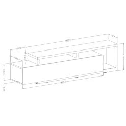 Garnero Arredamenti Parete attrezzata 219x205h cm soggiorno bianco opaco Megan Gihome® Bianco Opaco - Cemento Best