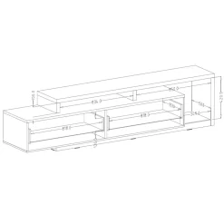 Garnero Arredamenti Parete attrezzata 219x205h cm soggiorno bianco opaco Megan Gihome® Bianco Opaco - Cemento Best