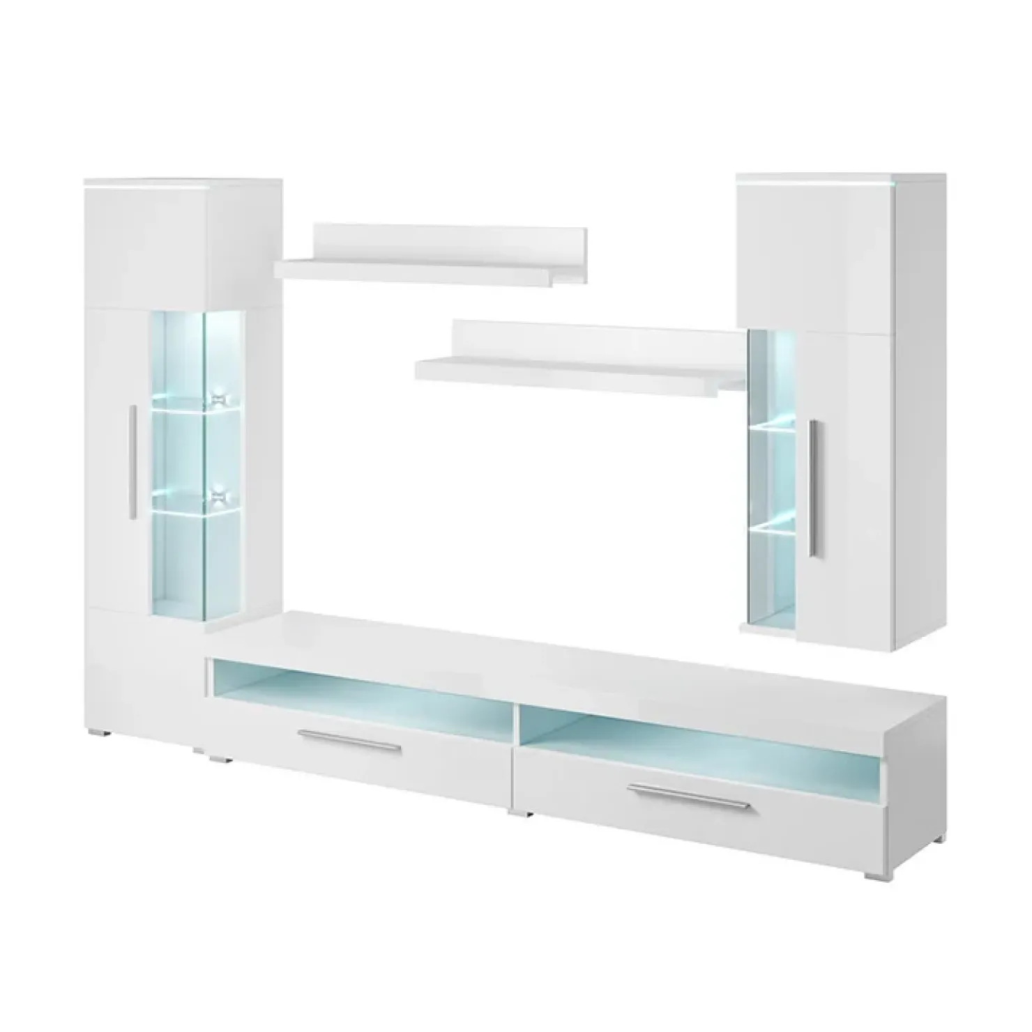Garnero Arredamenti Parete attrezzata 275x175h cm soggiorno Frisk Bianco Lucido Online