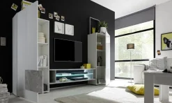 Garnero Arredamenti Parete attrezzata 258x143h cm soggiorno bianco lucido pero Starck Bianco Lucido - Rovere Sale