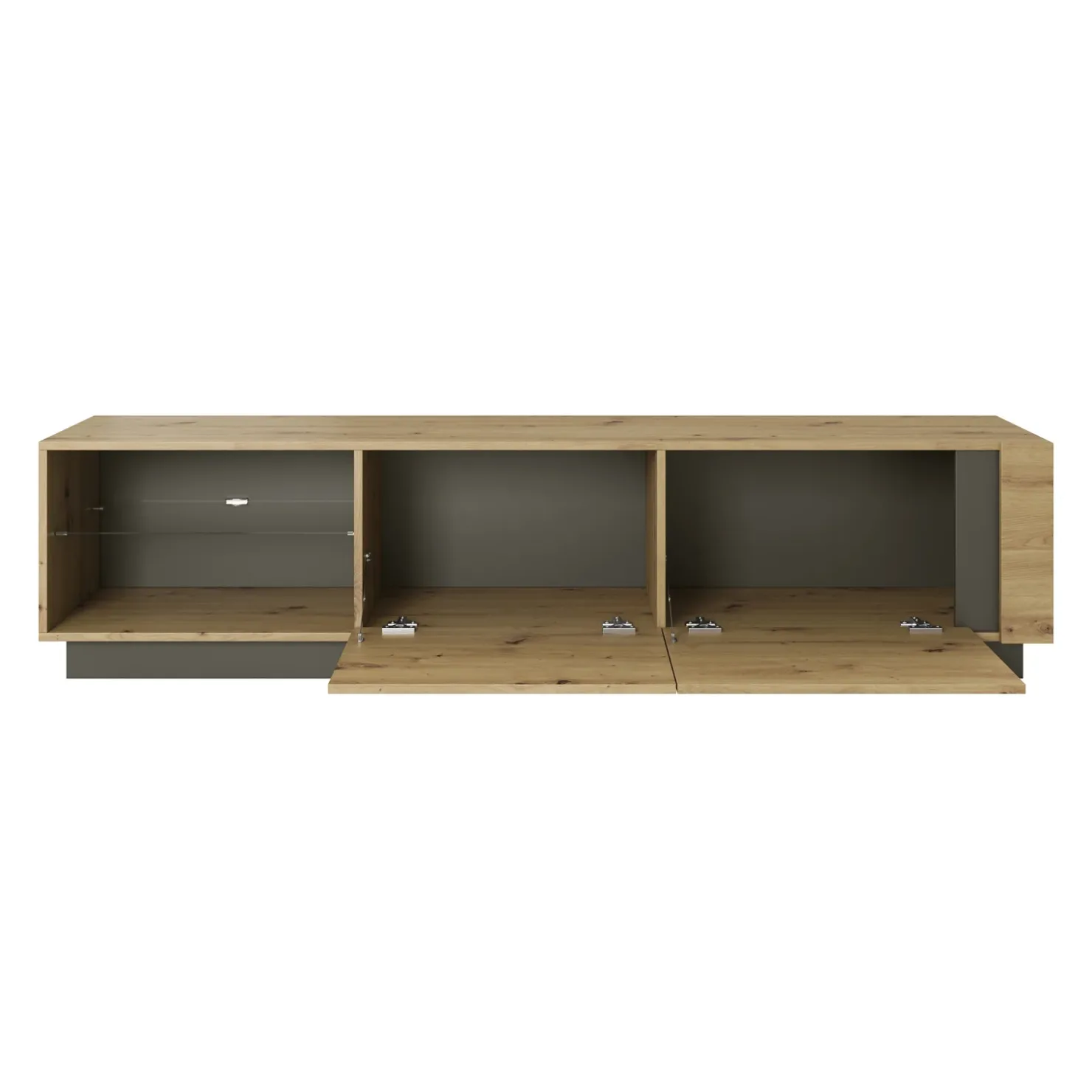 Garnero Arredamenti Parete attrezzata 248x194h cm soggiorno rovere antracite Noa Gihome® Outlet