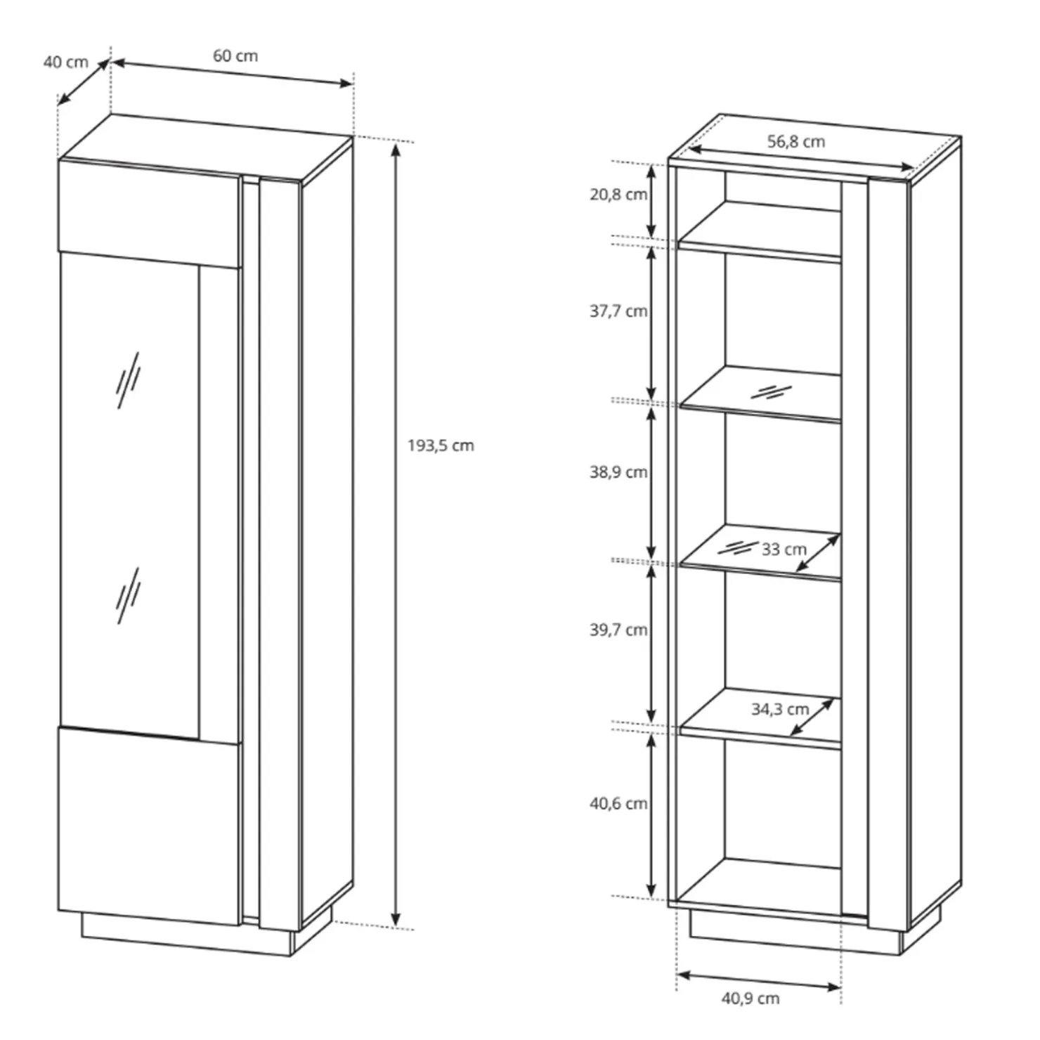 Garnero Arredamenti Parete attrezzata 248x194h cm soggiorno rovere antracite Noa Gihome® Outlet
