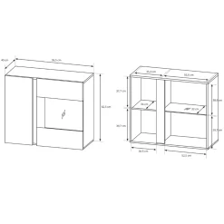 Garnero Arredamenti Parete attrezzata 248x194h cm soggiorno rovere antracite Noa Gihome® Outlet