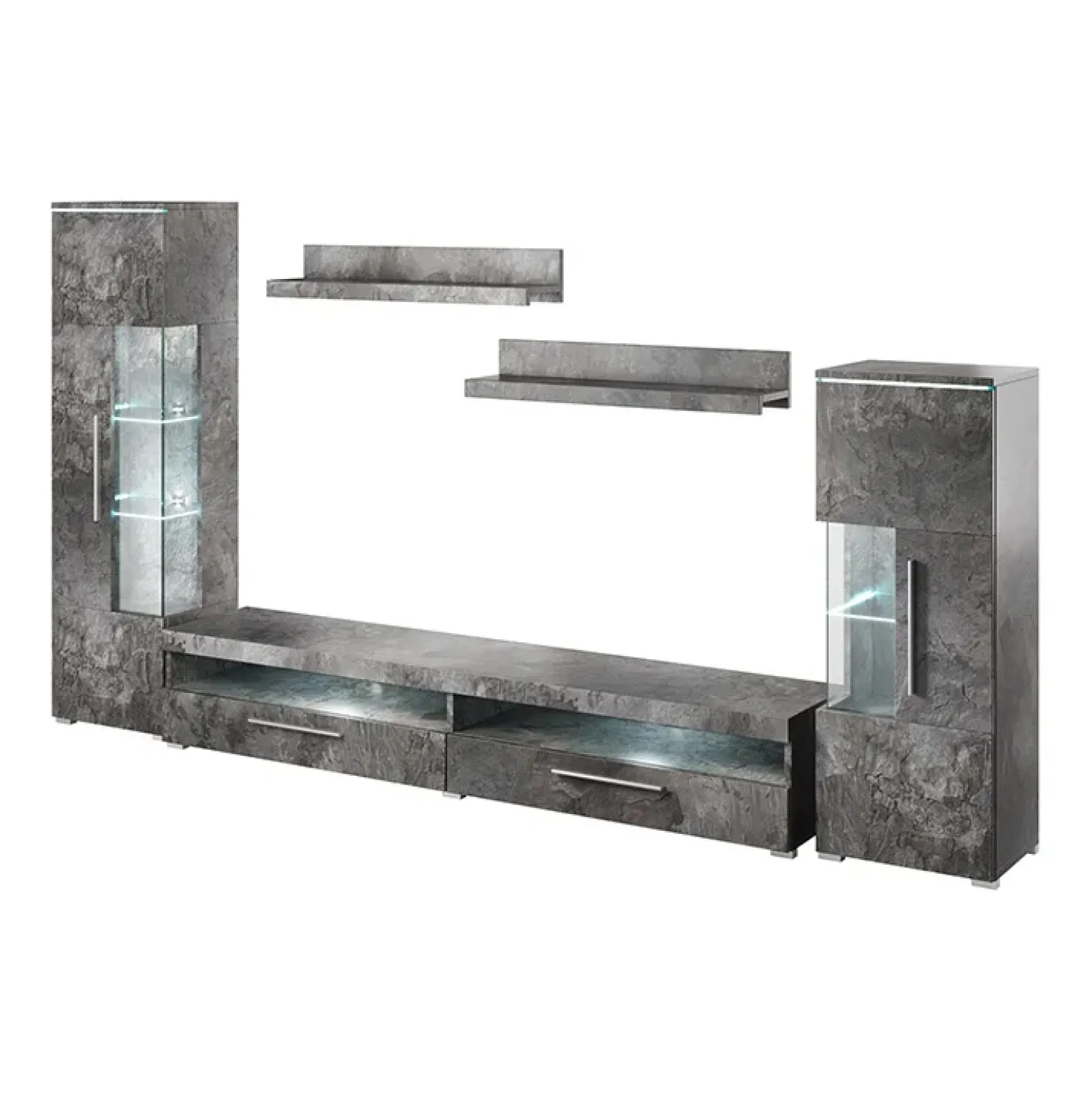 Garnero Arredamenti Parete attrezzata 350x170h cm soggiorno Frisk Ossido New