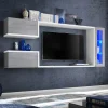 Garnero Arredamenti Parete attrezzata 230x95h cm soggiorno bianco cemento Almada Gihome® New